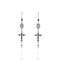 Maddie Rosary Earrings Burgundy - Silver