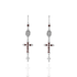 Maddie Rosary Earrings Burgundy - Silver