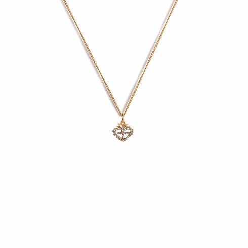 Sacred Heart Logo Charm Necklace - Gold