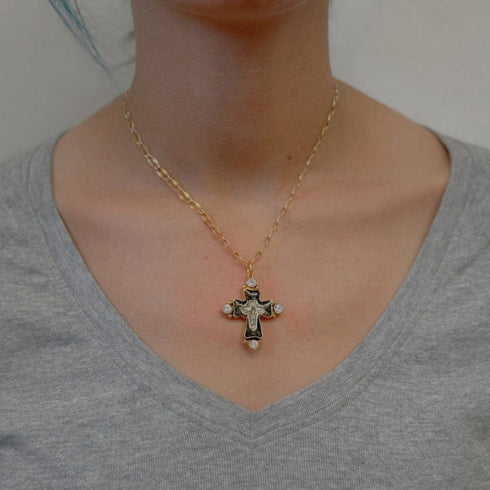Maria Cross Charm Necklace - VSA Designs