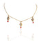 3 Crystal Bead Drop Necklace - Gold - VSA Designs
