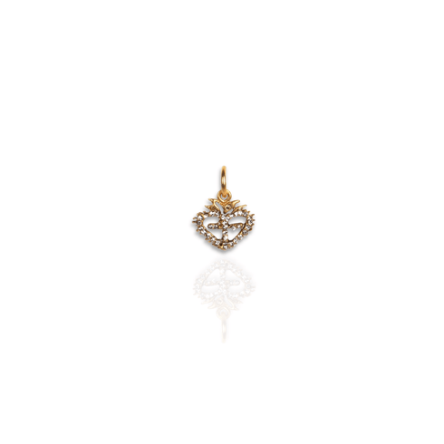 Sacred Heart Logo Charm - Gold