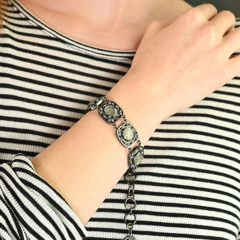 San Benito Square Bracelet Gunmetal - VSA Designs