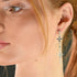 Peace Cross 2 Crystal Drop Post Earrings