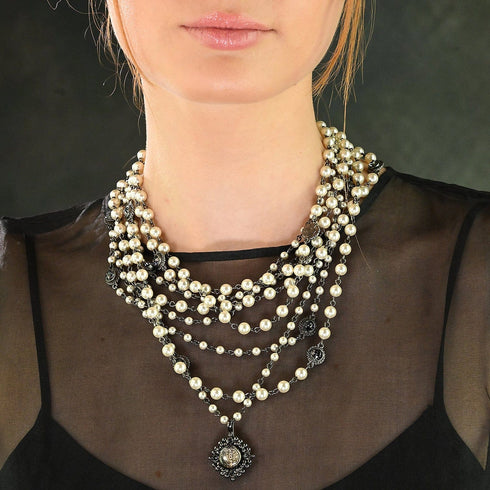 Magdalena - 6mm Pearl Cream Petite Cloister San Benito - Gunmetal