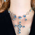 Brigid Imbolc Cross Choker Water Lt Sapphire - Gold - VSA Designs