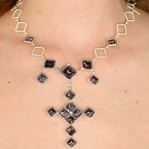 Brigid Imbolc Cross Choker Spirit Amethyst - Gold