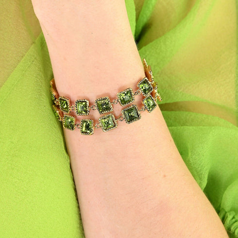 Brigid Waterfall Bracelet Earth Olivine - Gold