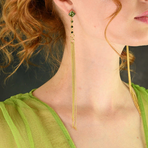 Brigid Serenity Post Earrings Earth Olivine - Gold