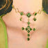 Brigid Imbolc Cross Choker Earth Olivine - Gold - VSA Designs