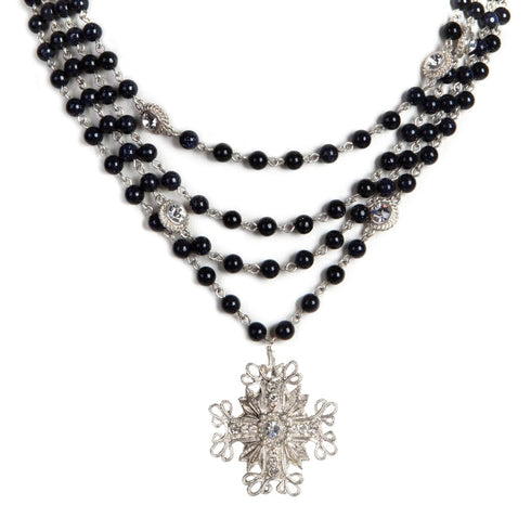 Magdalena - 6mm Semi-Precious Blue Goldstone All Medallions