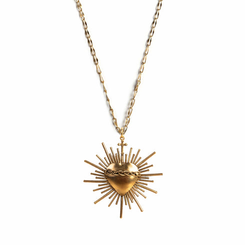 Sacred Flame Charm Necklace - Gold - VSA Designs