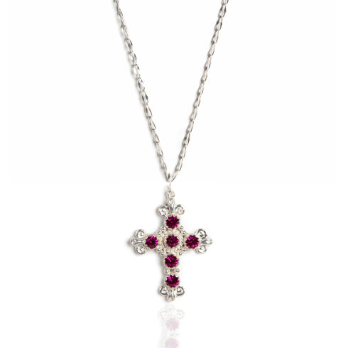 Addie Charm Fuschia Pink Necklace