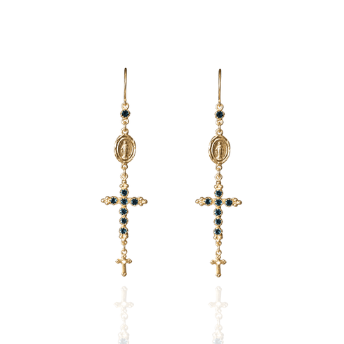 Maddie Rosary Earrings Montana - Gold