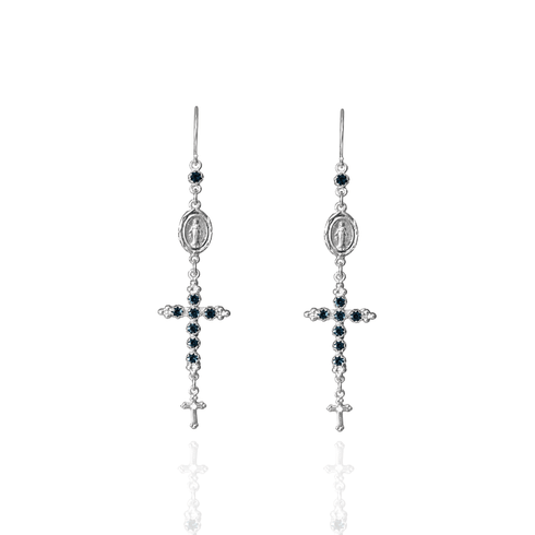 Maddie Rosary Earrings Montana - Silver
