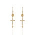 Maddie Rosary Earrings Clear - Gold