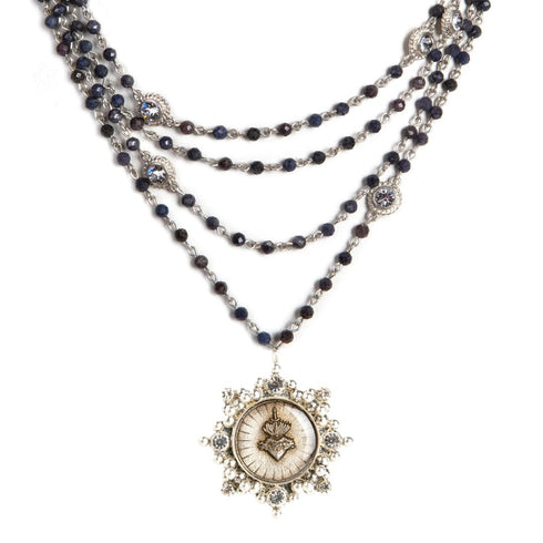 Magdalena - 4mm Precious Grey Blue Sapphire All Medallions