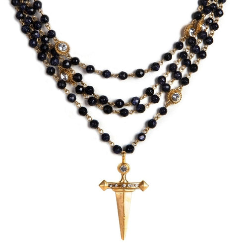 Magdalena - 6mm Semi-Precious Blue Goldstone Faceted All Medallions