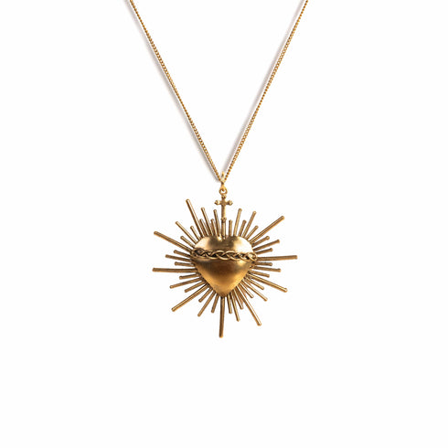 Sacred Flame Charm Necklace - Gold - VSA Designs