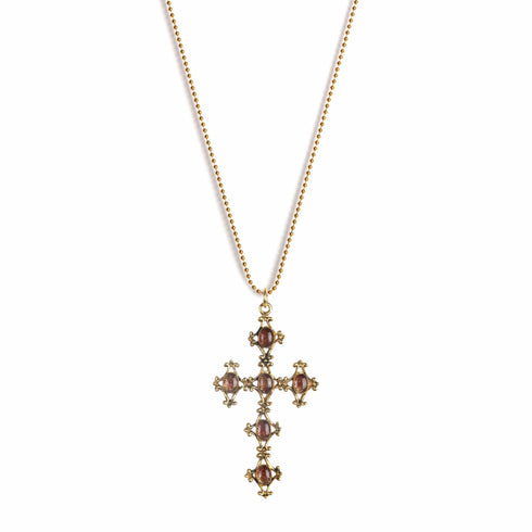 Cecilia Pink Charm Necklace - Gold