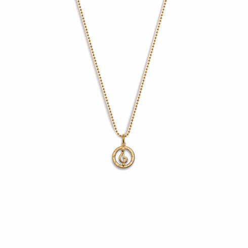 Bourne Again Wild Note Charm Necklace - Gold