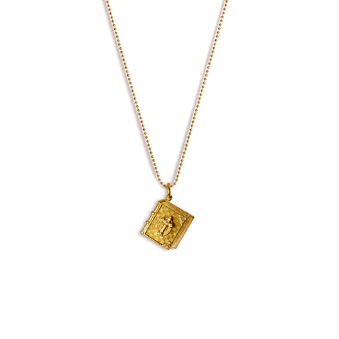 Bourne Again Prayer Charm Necklace - Gold