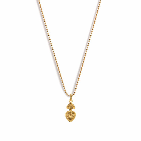 Sacred Heart sVa Mini Charm Necklace - Gold