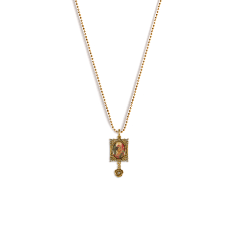 Retablo Frida Charm Necklace - Gold