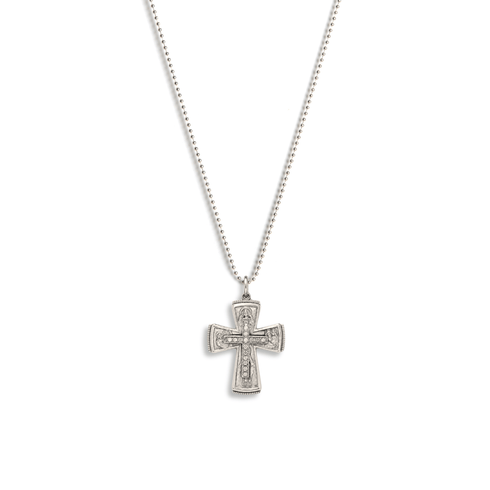 Bourne Again Rebel Cross Charm Necklace - Silver