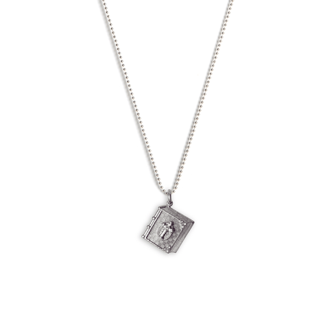 Bourne Again Prayer Charm Necklace - Silver