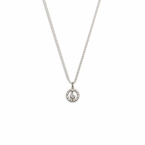 Bourne Again Wild Note Charm Necklace - Silver