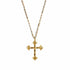 Resurrection Crystal Cross Charm Necklace - Gold