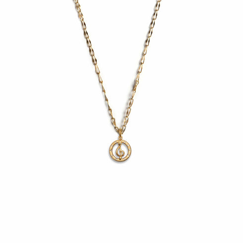 Bourne Again Wild Note Charm Necklace - Gold