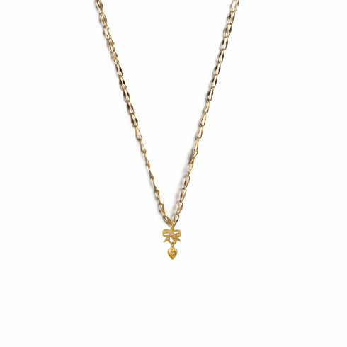 Pink At Heart Charm Necklace - Gold