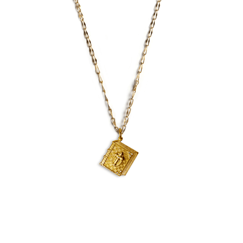 Bourne Again Prayer Charm Necklace - Gold