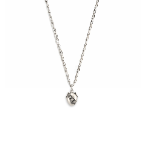 Bourne Again Poison Heart Charm Necklace - Silver