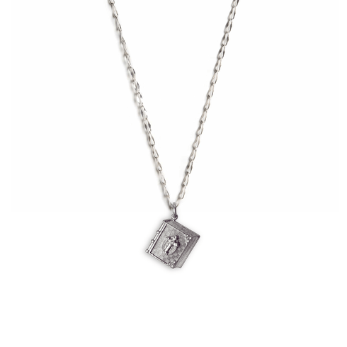 Bourne Again Prayer Charm Necklace - Silver