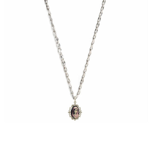 Pretty In Prayer Charm Necklace - Silver