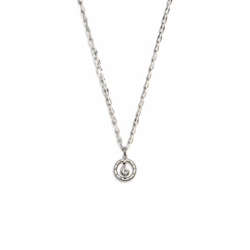Bourne Again Wild Note Charm Necklace - Silver