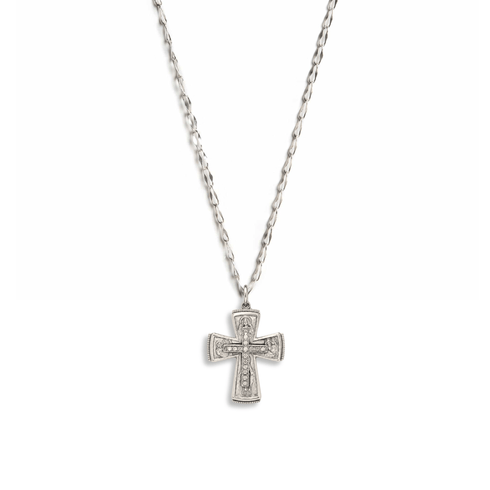 Bourne Again Rebel Cross Charm Necklace - Silver