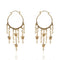 Esme Star Hoop Earrings Cream Pearl