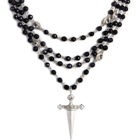 Magdalena - 6mm Semi-Precious Blue Goldstone Faceted All Medallions