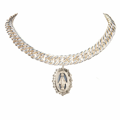 Iconic Chain Choker with All Medallions - Silver