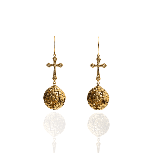 Daisy Darling Cross Earrings - Gold