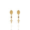 Maddie Rosary Post Earrings Burgundy - Gold