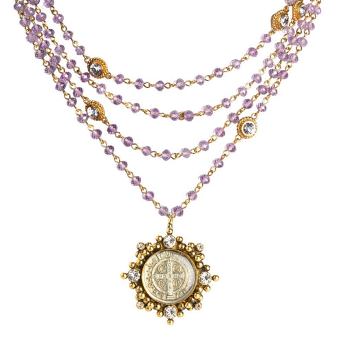 Magdalena - 6mm Semi-Precious Amethyst Beads All Medallions