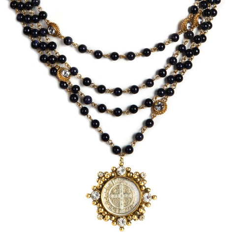 Magdalena - 6mm Semi-Precious Blue Goldstone All Medallions