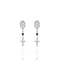 Maddie Rosary Post Earrings Burgundy - Silver