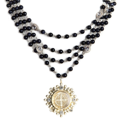 Magdalena - 6mm Semi-Precious Blue Goldstone All Medallions