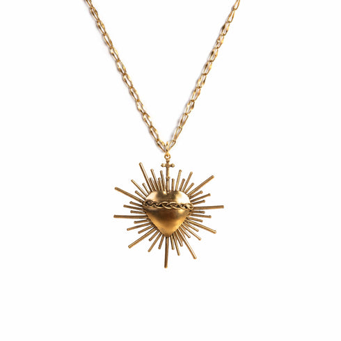 Sacred Flame Charm Necklace - Gold - VSA Designs